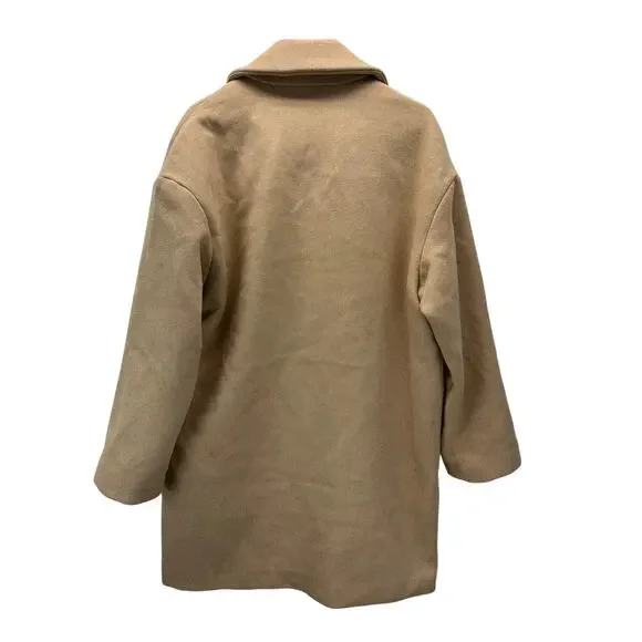 NWT Abercrombie & Fitch Tan Wool Double Breasted Coat Med - Picture 3 of 7